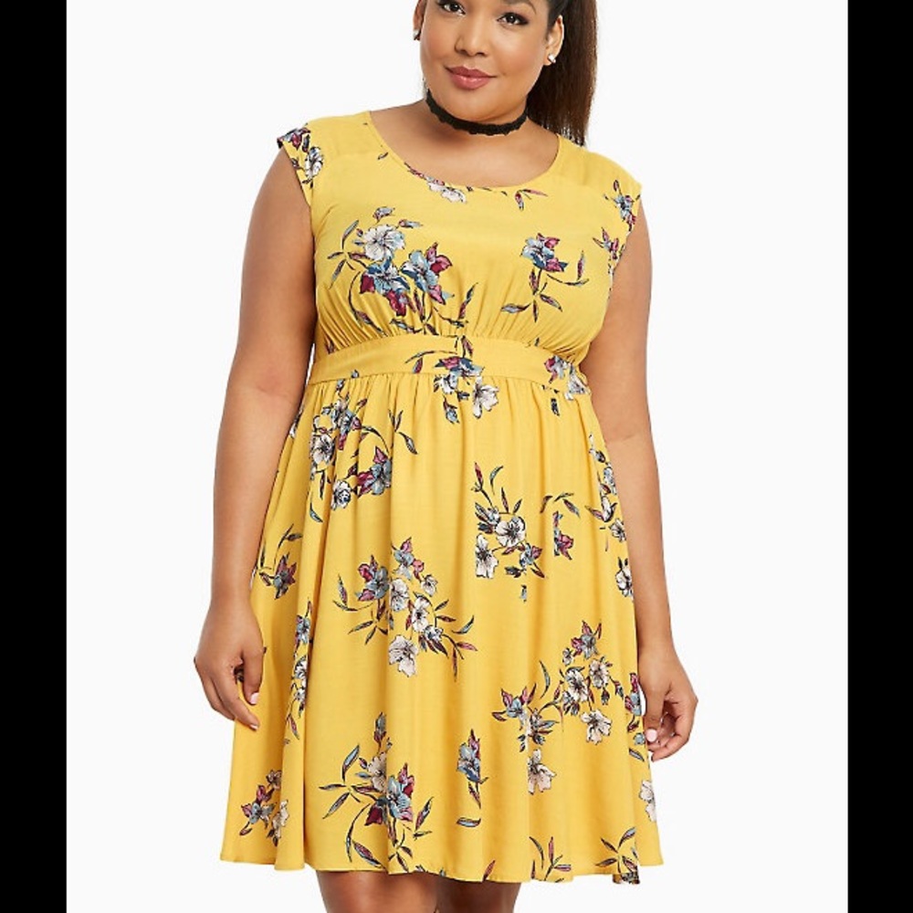 Torrid Challis Floral Skater Dress